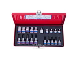 Набор торцевых насадок и головок KING TONY 1/2"&3/8", TORX, Е6-Е20, Т10-Т55, 20 предметов 7120PR