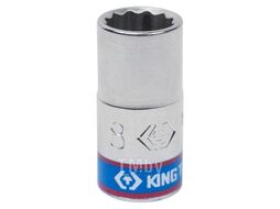 Головка торцевая стандартная двенадцатигранная KING TONY 1/4", 8 мм 233008M
