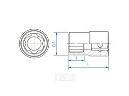 Головка торцевая KING TONY 1/2" RIBE M12S, для двигателя Nissan 9AW4901