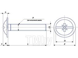 Мебельный винт EKT KOMBI 5х60, цинк (упак/200шт) 61123