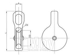 Блок одинарный EKT PULLEY ZP 20 мм, с нейлоновым колесом (шт) C71336