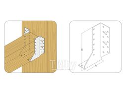 Опора балки оцинкованная левая EKT 140x76x25x2,0 мм ОВ-Л (шт) V020043