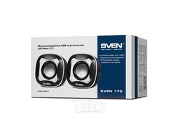 Акустика Sven 170 2.0 5Вт, 100-20000Ghz, Пластик, Black-White