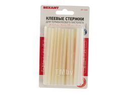 Стержни клеевые REXANT d 11 мм, 100 мм, прозрачные светящиеся (12 шт./уп.) (блистер) 09-1260