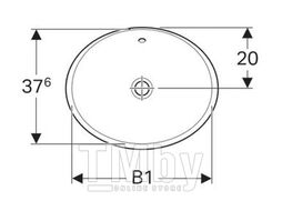 Умывальник Geberit VariForm 50х40 см без отверстия, с переливом (500.709.01.2)