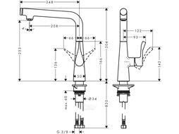 Смеситель для кухни Hansgrohe Metris Select M71 260 (73811000)
