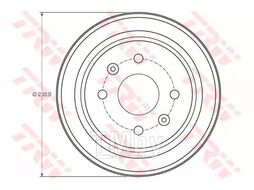 Тормозной барабан Chevrolet Aveo, Spark 2006- TRW DB4442