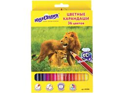 Набор цветных карандашей Юнландия Мир животных / 181386 (36цв)
