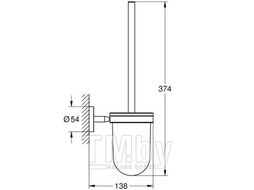 Туалетный ершик в комплекте Grohe BauCosmopolitan (40463001)