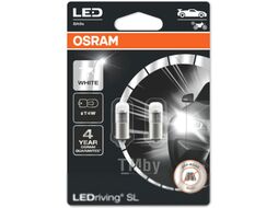 Комплект светодиодных ламп блистер 2шт 12V T4W 0,8W BA9s LEDriving SL (3 поколение) холодный белый свет OSRAM 3893DWP-02B