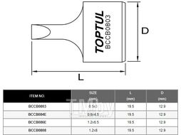 Головка 1/4" с насадкой шлицевой 6,5мм SNCM+V TOPTUL (BCCB086E)