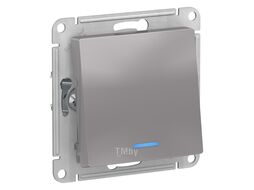 Переключатель AtlasDesign 1-клавишный с подсветкой, алюминий Schneider Electric ATN000363