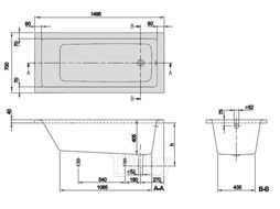 Ванна акриловая Villeroy & Boch Targa Plus Solo 150х70 см с ножками (UBA150NES2V01+U99740000)