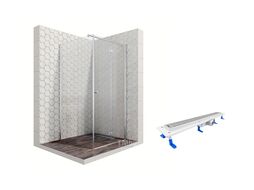 Комплект душевого ограждения с линейным трапом, 100 х 100 см Ambassador Set 12011106R-ST6