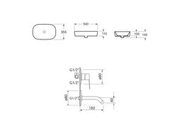Комплект 2 в 1 Bathroom Sink Slim Lavinia Boho 21510026