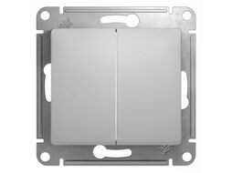 Переключатель Glossa 2-клавишный, алюминий Schneider Electric GSL000365