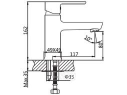 Смеситель для умывальника (Lt) D35 AVHMJ1-A046 AV Engineering