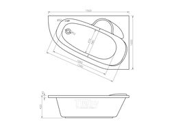 Ванна акриловая Lavinia Boho Bell Pro 150x100 L / 370215PL (с подголовником)