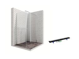 Комплект душевого ограждения с линейным трапом, 120 х 80 см Ambassador Set 12011104R-PR2