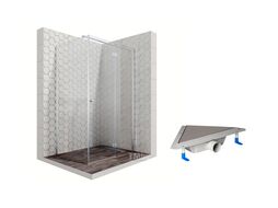 Комплект душевого ограждения с угловым трапом, 120 х 80 см Ambassador Set 12011107R-ST4