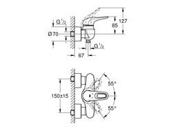 Смеситель для душа EUROSTYLE (цвет белая луна) Grohe 33590LS3
