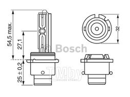 Автолампа Xenon 35W, D2S,P32d-2 BOSCH 1987302904