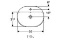 Умывальник Geberit VariForm 60x45 см с полочкой для отверстия, с переливом (500.733.01.2)