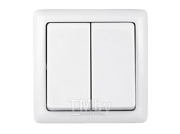 Выключатель Хит 2-клавишный 6A открытая установка, белый Schneider Electric VA56-232-B