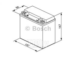 Аккумулятор M6, 12Ah, 200A, L+, 150x87x145mm (M6018, 512014010, YTX14-4,YTX14-BS), moto/snow BOSCH 0092M60180