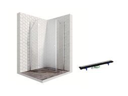 Комплект душевого ограждения с линейным трапом, 100 х 100 см Ambassador Set 12011112L-PR3