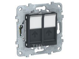 Розетка компьютерная Unica NEW двойная RJ45 категория 5e UTP, антрацит Schneider Electric NU542054