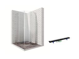 Комплект душевого ограждения с линейным трапом, 90 х 90 см Ambassador Set 12011101-PR2