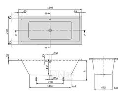 Ванна акриловая Villeroy & Boch Targa Plus Duo 170x75 см с ножками (UBA170NES2V01+U99740000)
