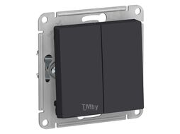 Выключатель AtlasDesign 2-клавишный, карбон Schneider Electric ATN001051