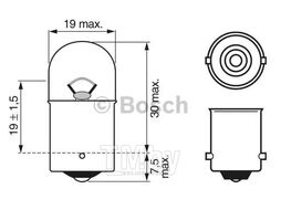 Автолампа Standart R10W 12V10W упак.10шт.цена за 1шт. BOSCH 1987302203
