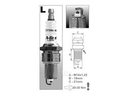 Свеча зажигания BMW, Daewoo, Daihatsu, Gaz, Honda, Hyundai, Landrover, Mazda, Maersedes, Mitsubishi, Nissan, Opel, Renault, Suzuki, Toyota, VW BRISK LR17YPY A-line 39
