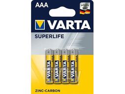 Набор батареек угольно-цинковых VARTA SUPERLIFE тип AAА 1.5V, упаковка 4 шт VARTA 02003101414