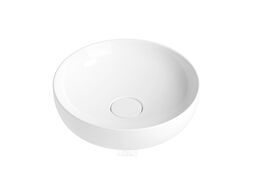 Накладная раковина Wellsee Chalice Perfection 150601000 (42*42 см, круглая, без отверстия под смеситель, керамический клапан, глянцевый белый)