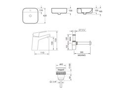 Комплект 4 в 1 Lavinia Boho Bathroom Sink Slim 21510239 (состоит из 33311007, 99823, 90755, 60418)