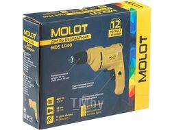 Дрель MOLOT MDS 1040 в кор. (400 Вт, патрон БЗП, 1 скор., 0-2800 об/мин)