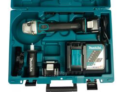 УШМ (болгарка) аккумуляторная MAKITA DGA 504 RME в чем. (18.0 В, 2 акк., 4.0 А/ч, Li-Ion, диск 125х22.0 мм, вибро)
