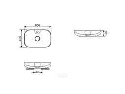 Накладная раковина Wellsee Croquis 2.0 150401000 (60*40 см, овальная, с отверстием под смеситель, керамический клапан, глянцевый белый)