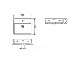 Накладная или настенная раковина Wellsee Graceful Pro 150902000 (50*42 см, прямоугольная, с отверстием под смеситель, глянцевый белый)