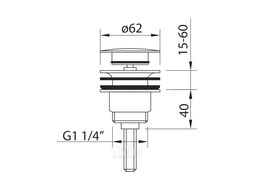 Донный клапан 1 1/4”, латунный QUICK-CLAC (подходит ко всем сифонам Clever, цвет матовый белый)