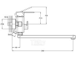 Смеситель для ванны с пл.из. G.Lauf D35, NEB7-B123 (Смеситель цинковый, Гарантия 5 лет)