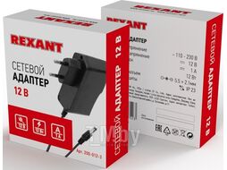 Источник питания 12V, 12W с DC разъемом подключения 5,5х2,1 без влагозащиты (IP23) REXANT