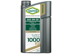 Масло моторное синтетическое 2 л - ACEA C2/C3,API SN,BMW Longlife-04, MB 229.52/229.51/229.31, VW 505.00/505.01, GM dexos2,PSA B71 2290(<2018),Fiat 9.55535-S1/S3,Opel OV0401547 YACCO YACCO 5W30 VX 1000 LE/2