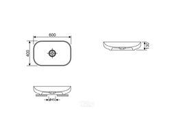 Накладная раковина Wellsee Croquis 150301000 (60*40 см, овальная, без отверстия под смеситель, керамический клапан, глянцевый белый)