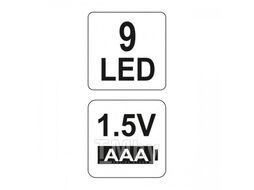 Фонарик 85х25мм (9 LED, 1.5V, 3xAAA) Yato YT-08570