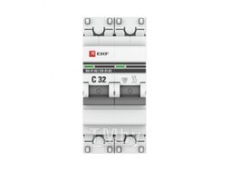 Выключатель автоматический EKF ВА 47-63 2P 32А (C) 4.5kA PROxima / mcb4763-2-32C-pro